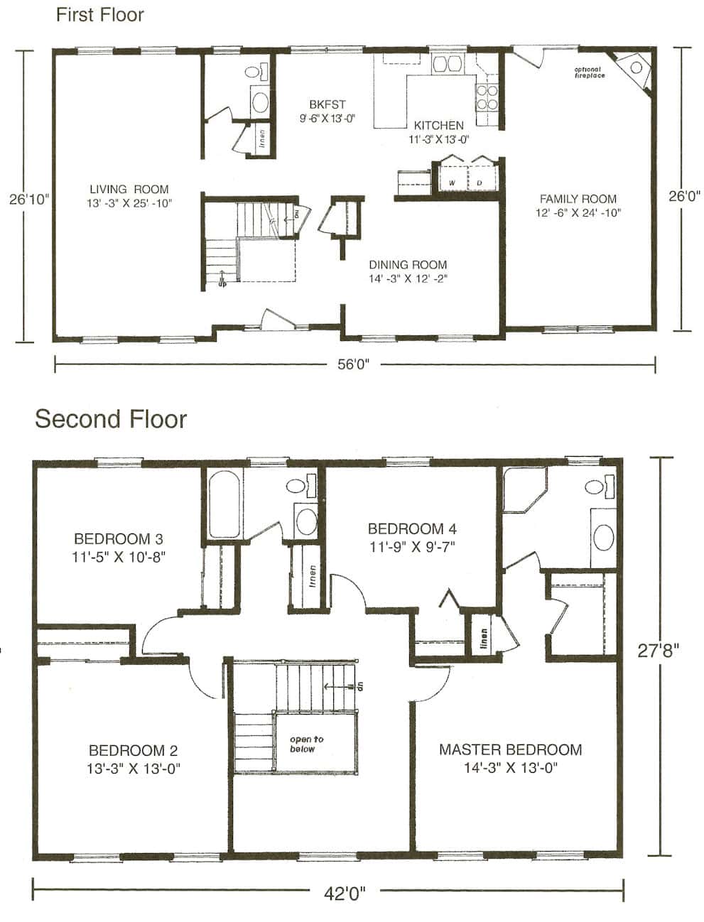 The Barrington Colonial Home Floor Plan