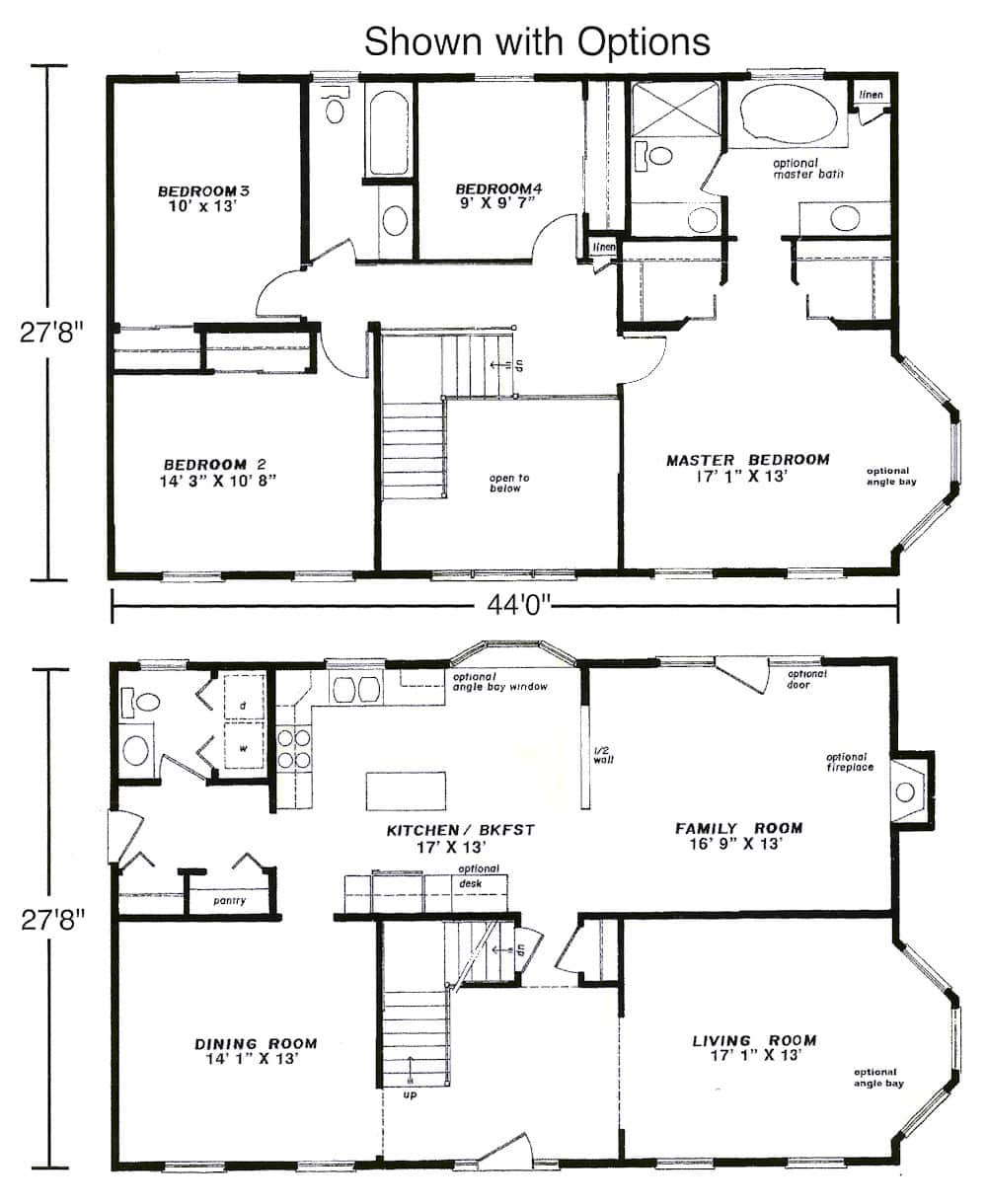 Bedford Two Story Home Floor Plans