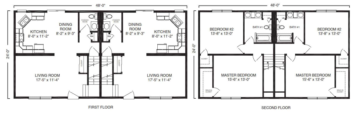 Carlton Duplex Multi Family House Floor Plan