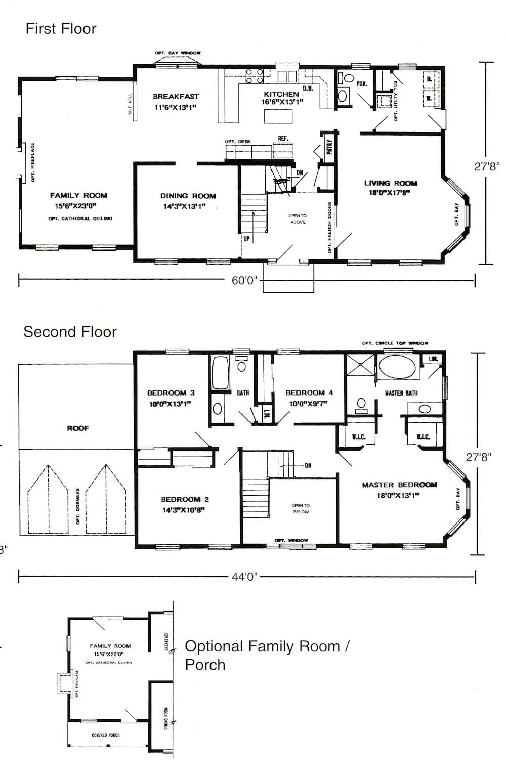 The Cornell Two Story Colonial Home Floor Plan
