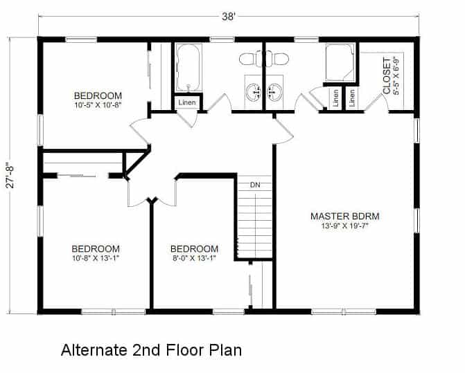 The Durham alternate 2nd floor plan