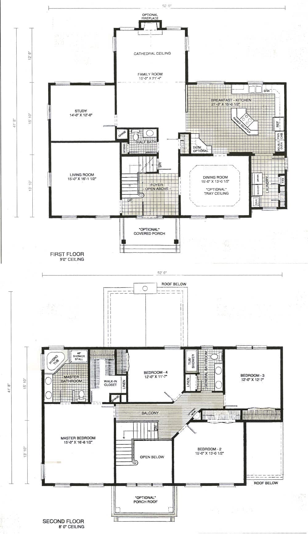 The Georgetown Two Story Colonial Home Floor Plans