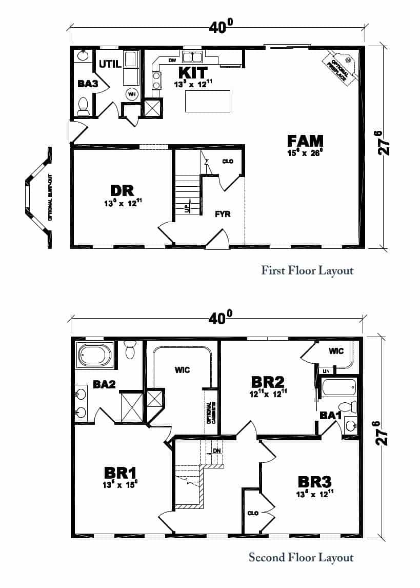 Guthrie Two Story Home Floor Plan