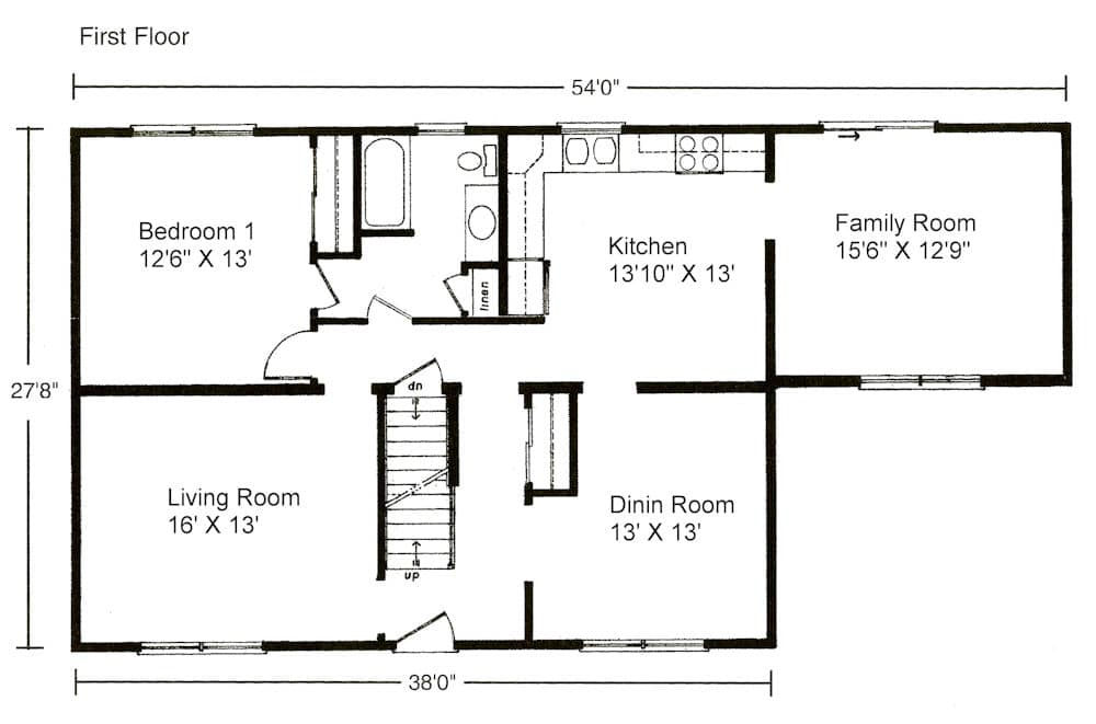 Hyannis Cape House 1st Floor Plan