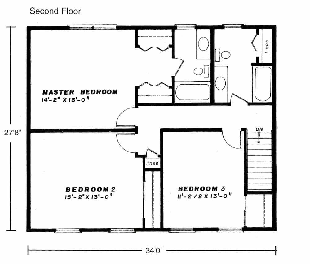 The Lexington Two Story Home 2nd Floor Plan