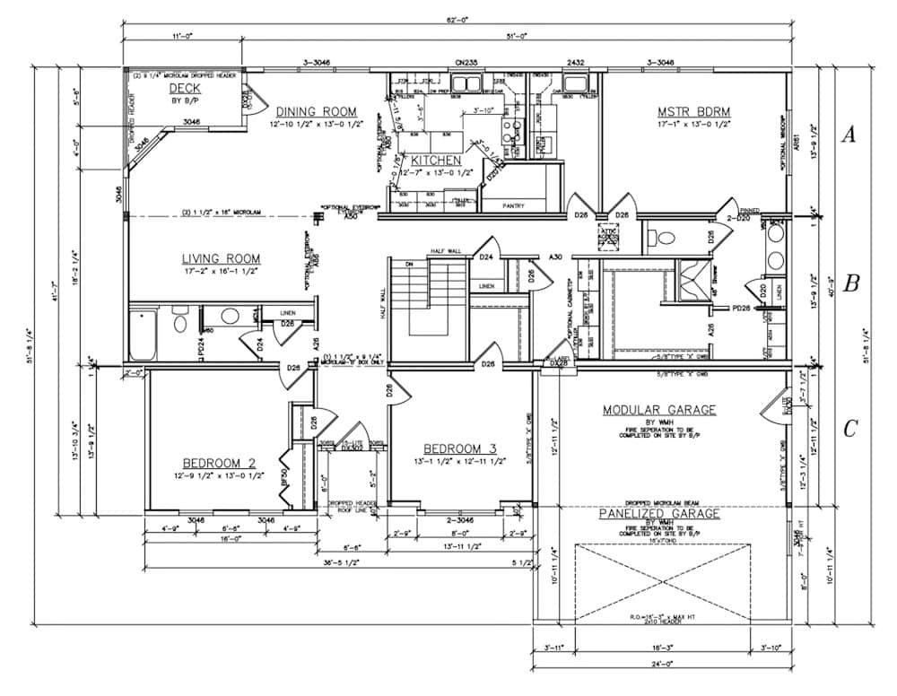 The Liberty One Story Ranch Floor Plan