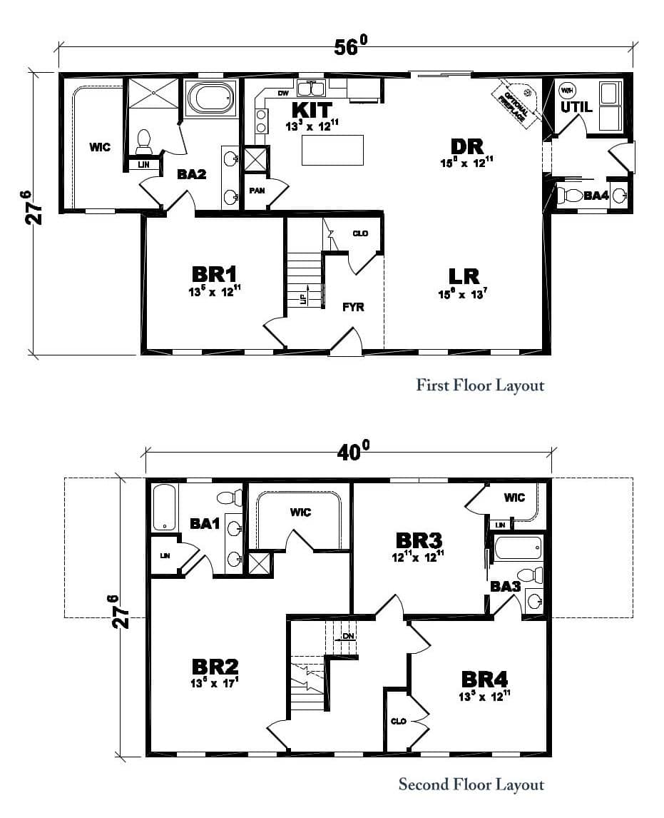 Manchester Two Story Colonial Home Floor Plan