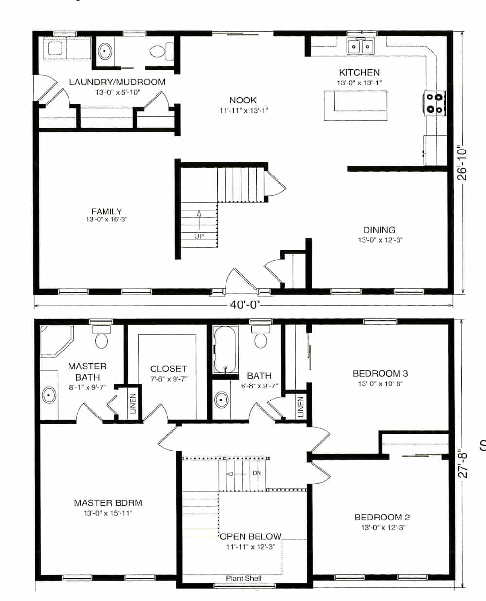 The Mayfield Two Story Home Floor Plan