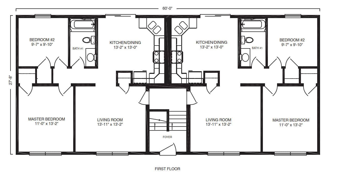The Carroll Duplex House Floor Plan