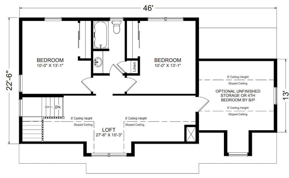 The Concord Cape Home 2nd Floor Plans