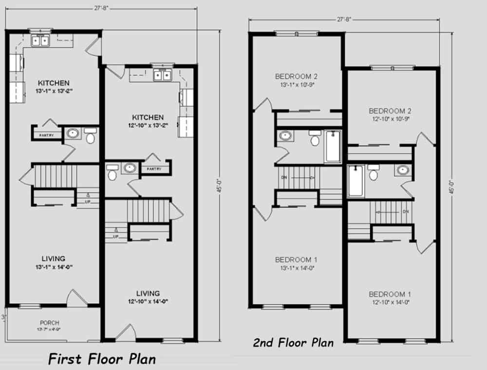 The Malden Duplex Floor Plan