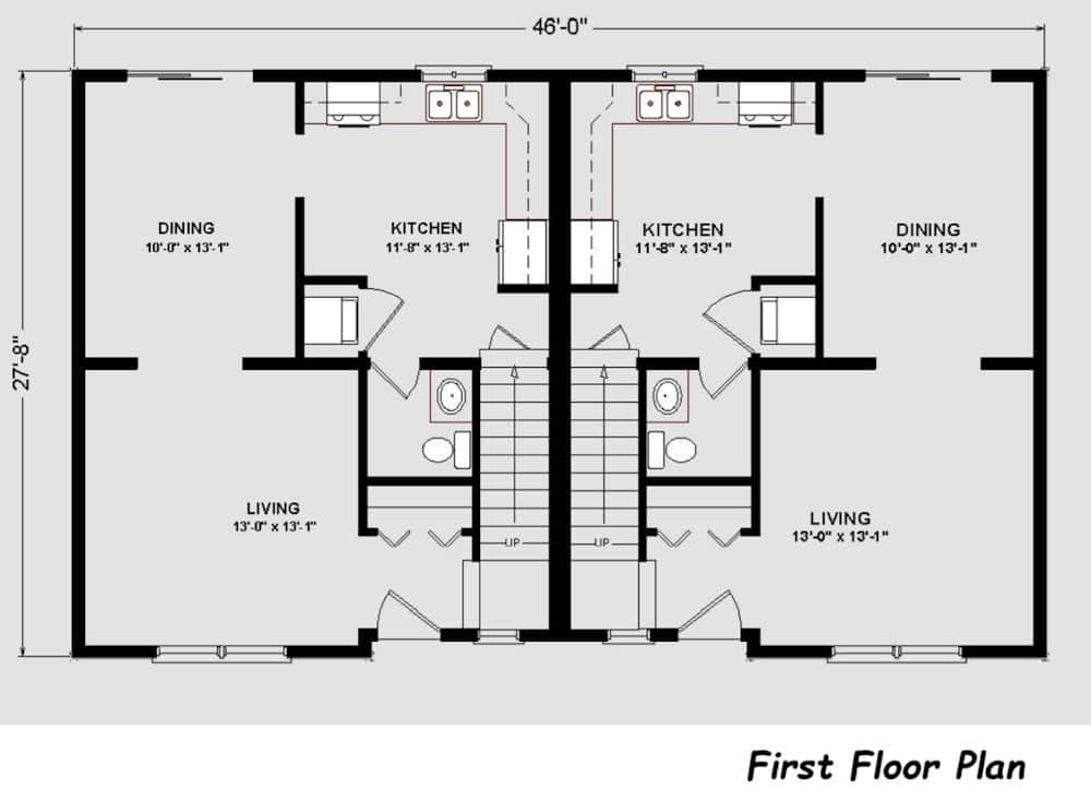 The Revere Duplex Home 1st Floor Plan
