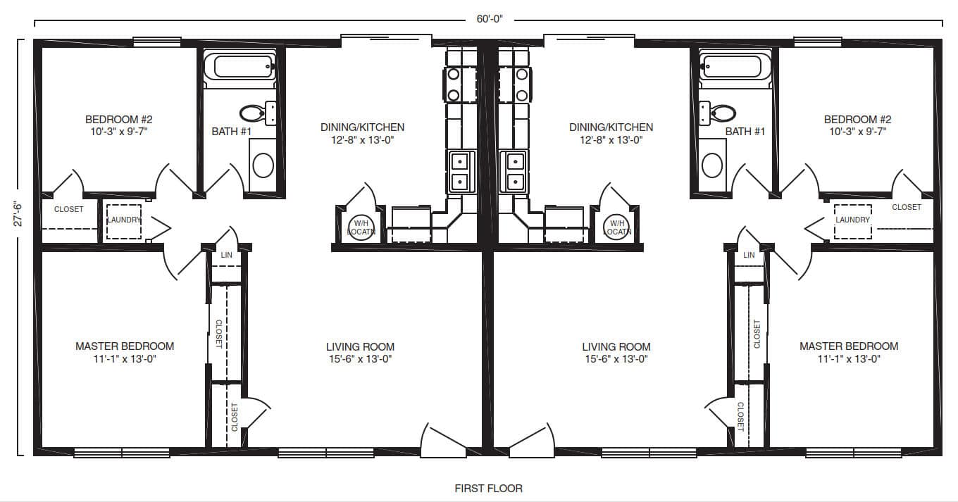 The Ventura Duplex House Floor Plan
