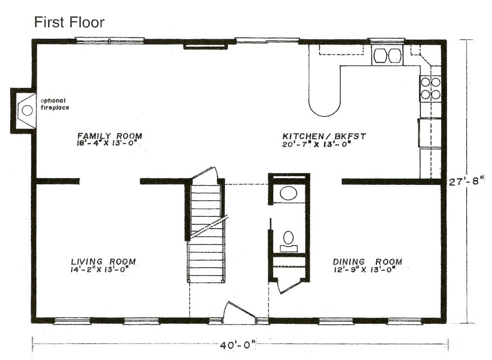 The Yorkshire 2 Story Home First Floor Plan