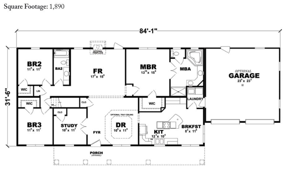 Deerwood Ranch Home Floor Plan
