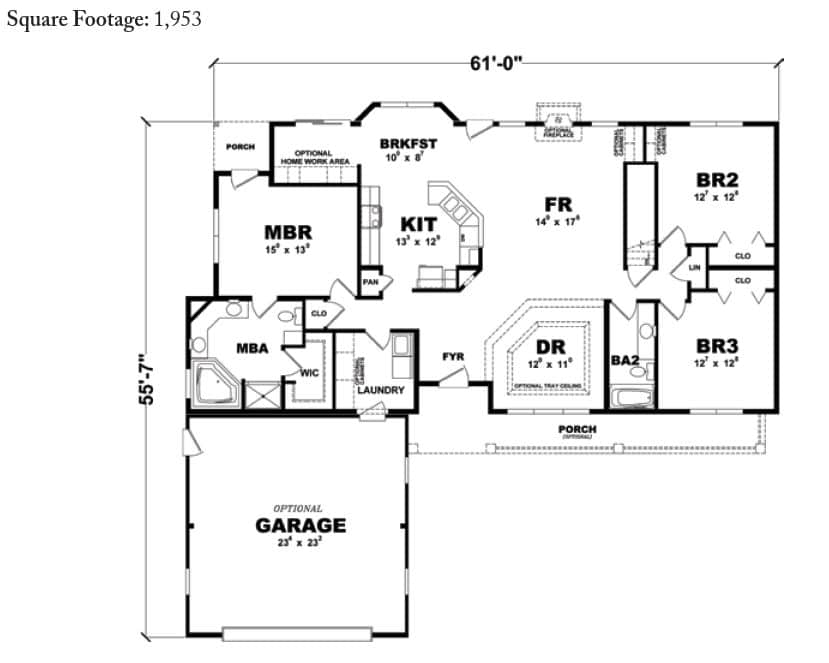 Sandusky Ranch Home Floor Plan