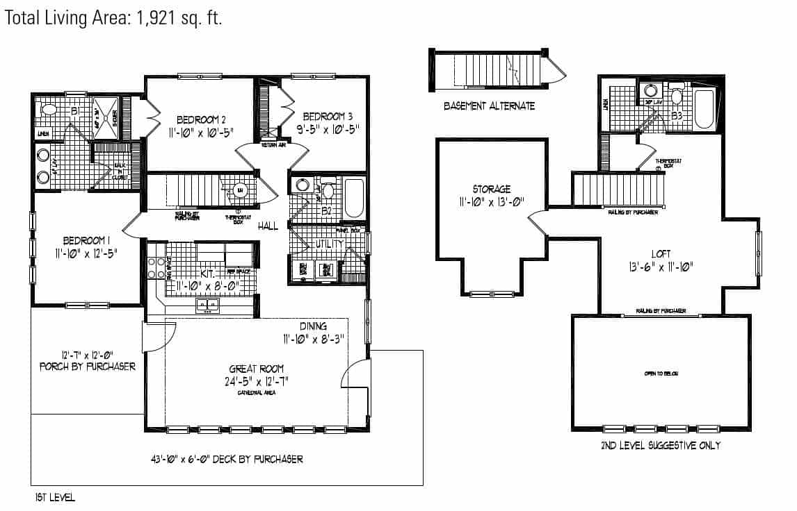 The Cedarville Cape Style Home Floor Plan