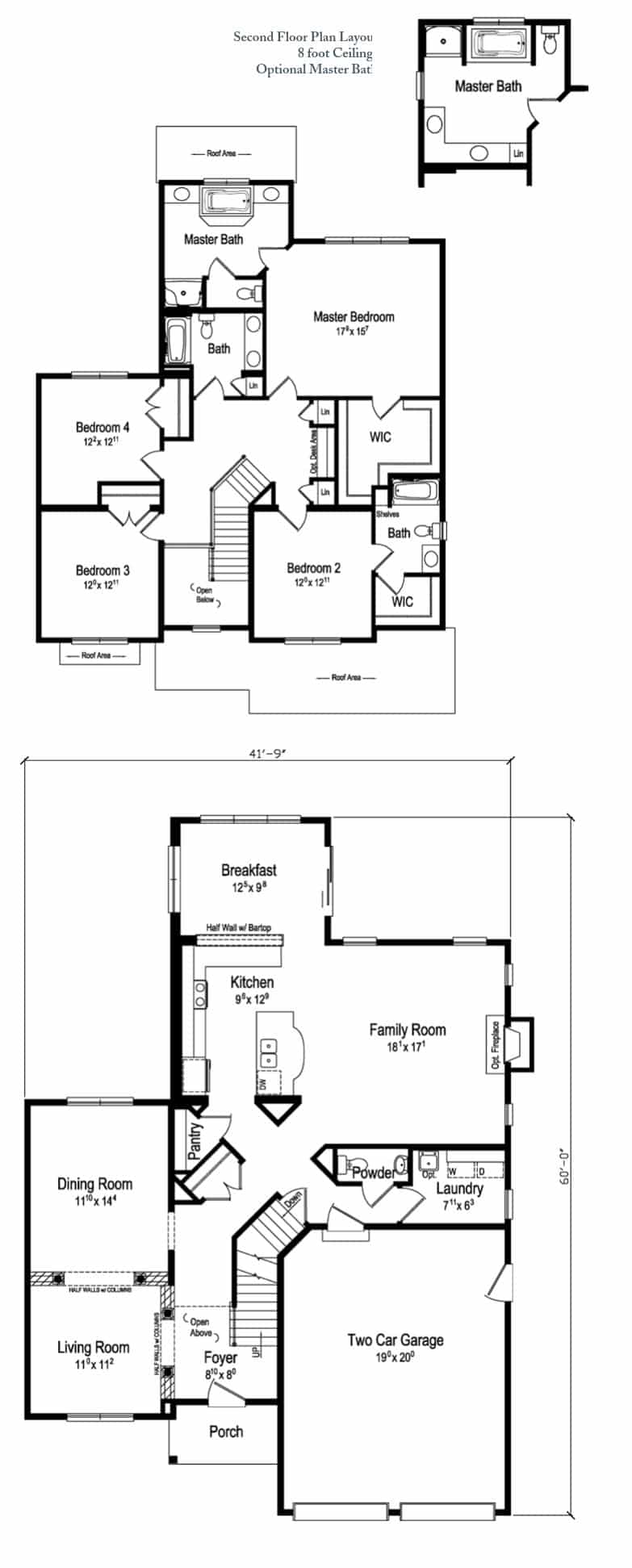 The Devlyn Two Story Home Floor Plan