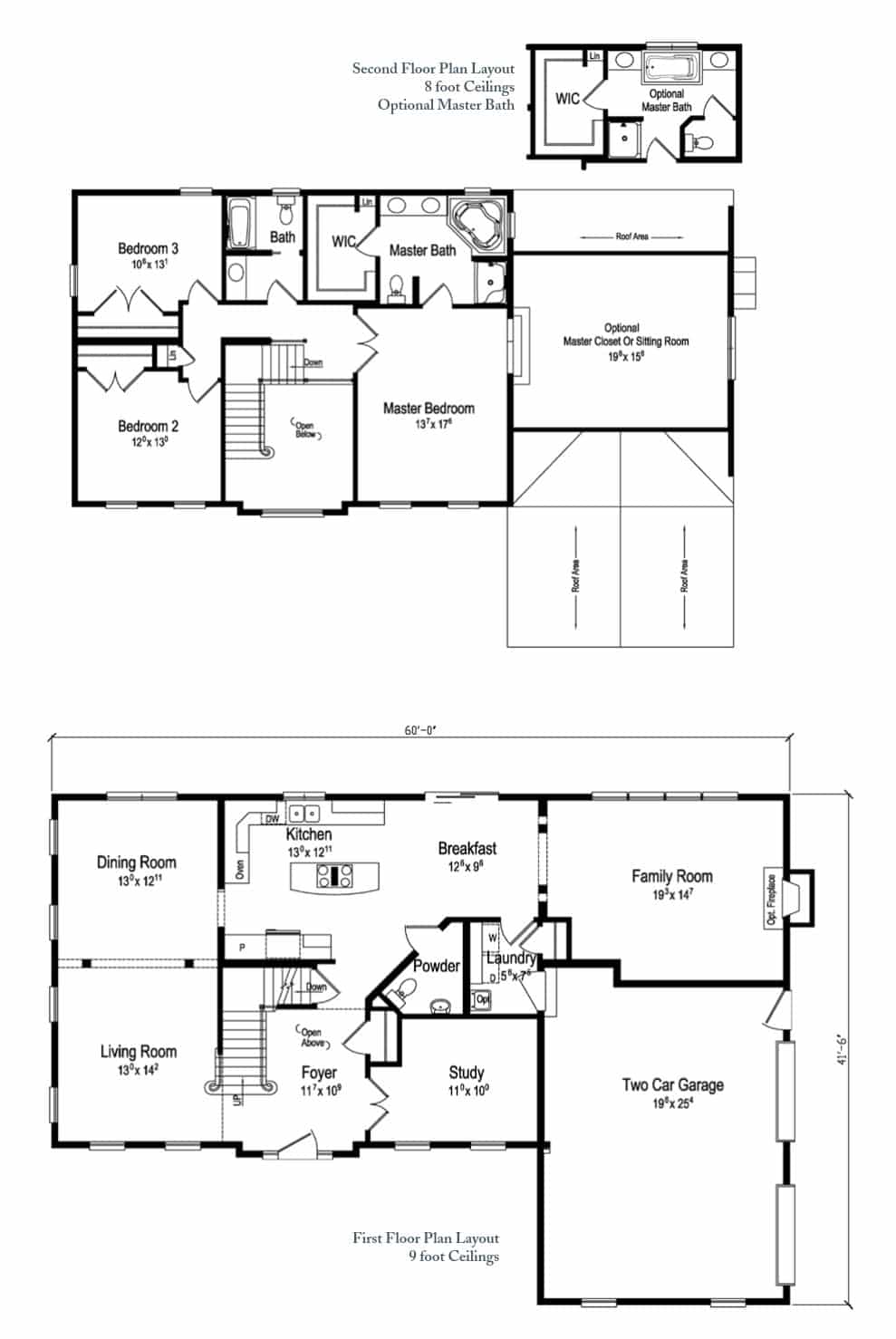 The Hickory Two Story Home Floor Plan
