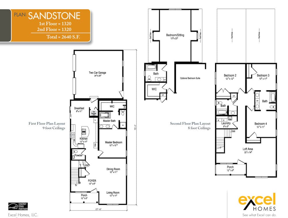 The Sandstone Two Story Home Floor Plan