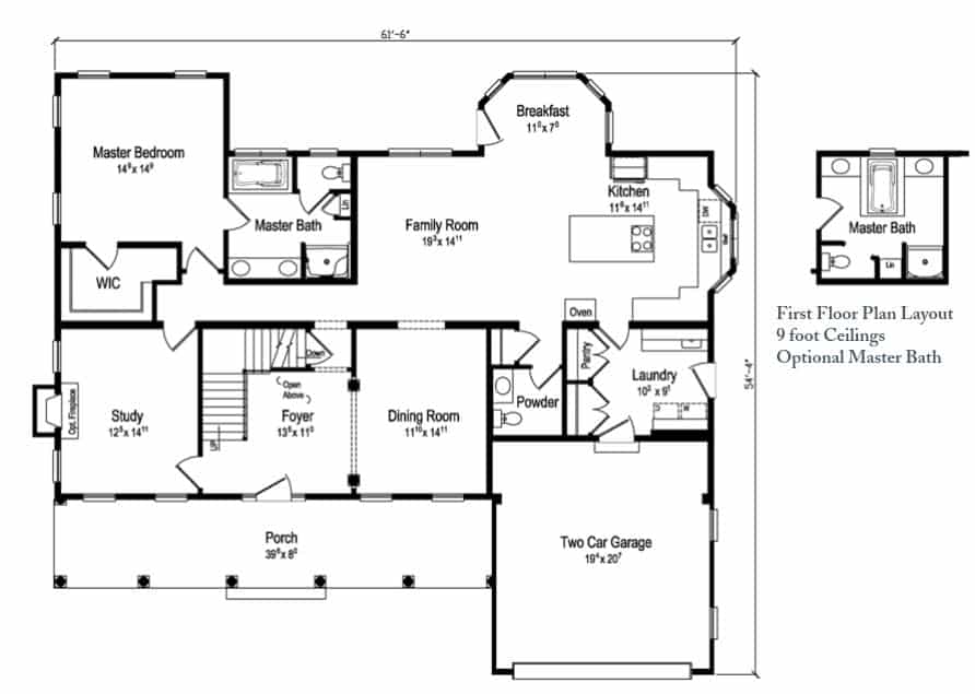 The Tidewater Two Story Home 1st Floor Plan
