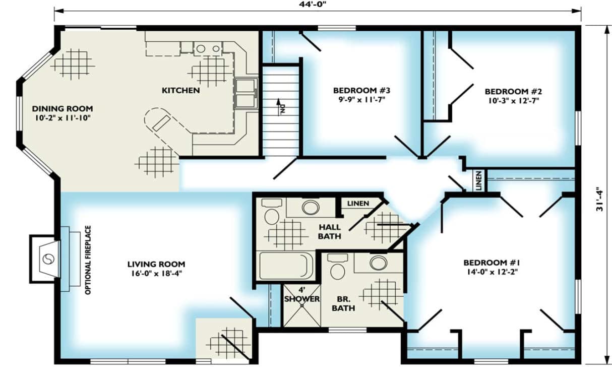 The Auburn Ranch House Floor Plan