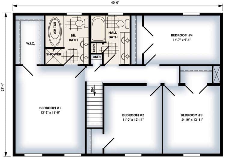 The Chelsea Park Colonial Two Story Home 2nd Floor Plan