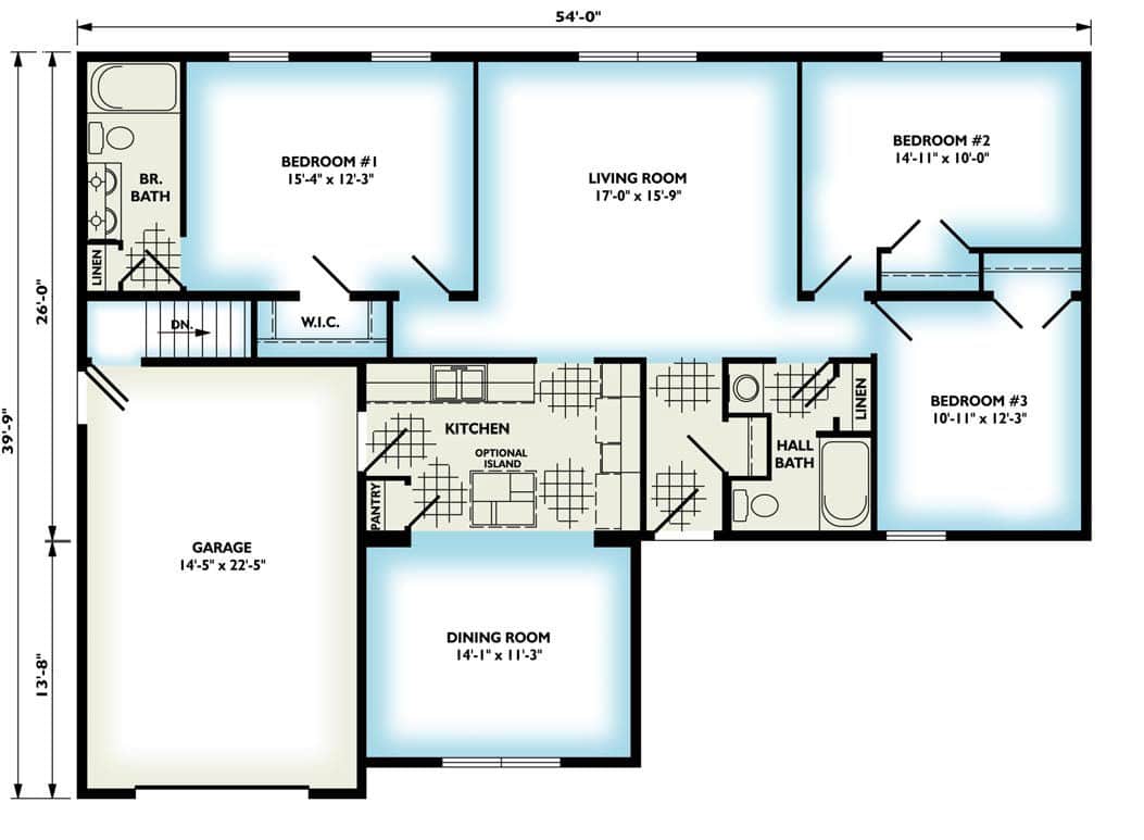 The Eastport Ranch Style Home Floor Plan