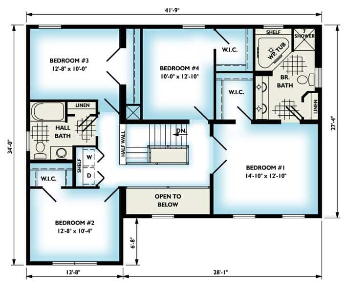 The Jamestown Two Story 2nd Floor Plan