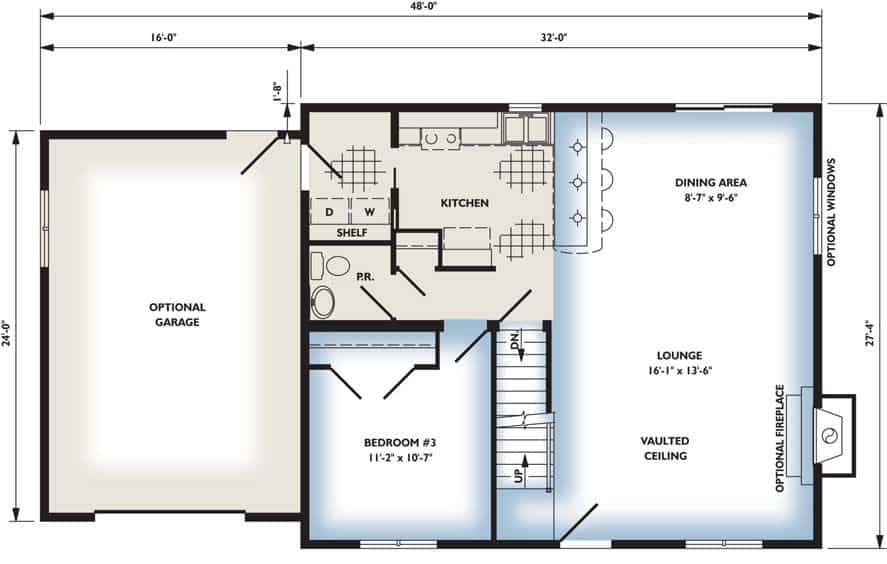 The Malibu Two Story 1st Floor Plan