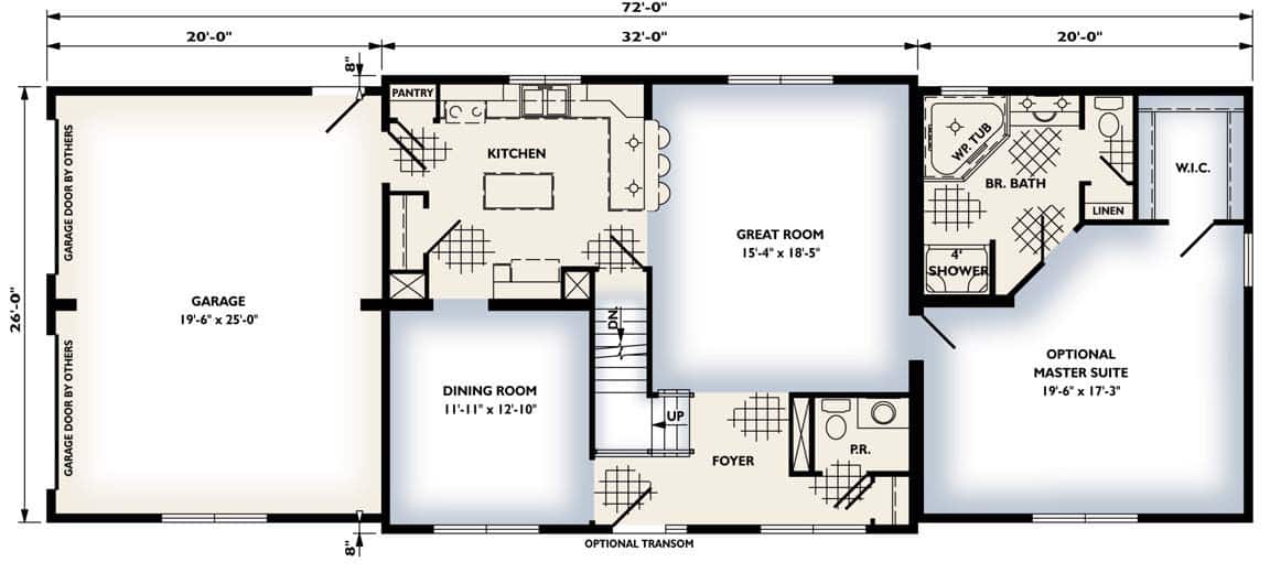 The Prescott Two Story Colonial Home 1st Floor Plan