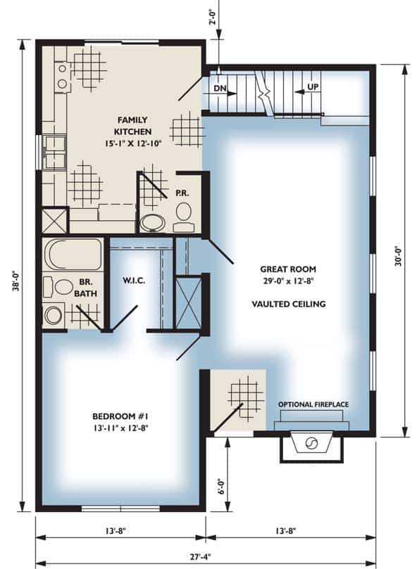 The Seneca Two Story Contemporary 1st Floor Plan