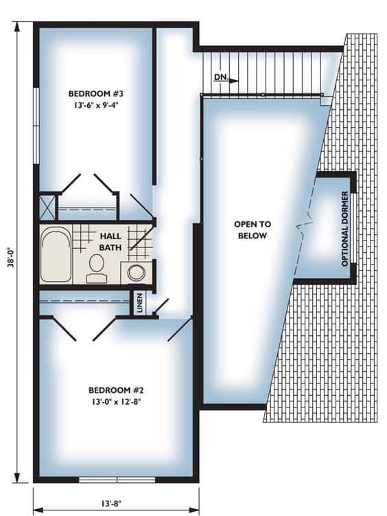 The Seneca Two Story Contemporary 2nd Floor Plan