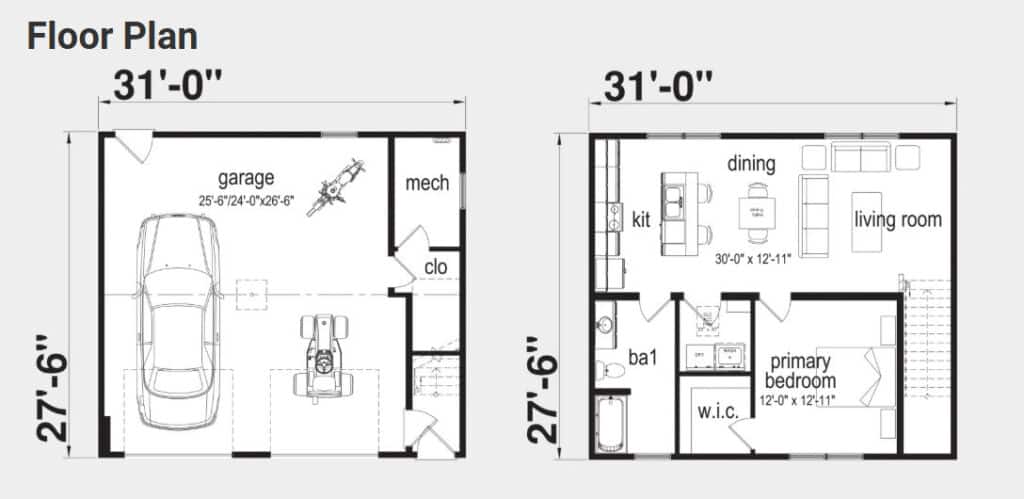 Hampshire ADU Home Floor Plan